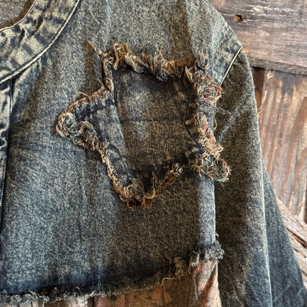 Patchwork Jean Jacket - Cropped NWT - image 5